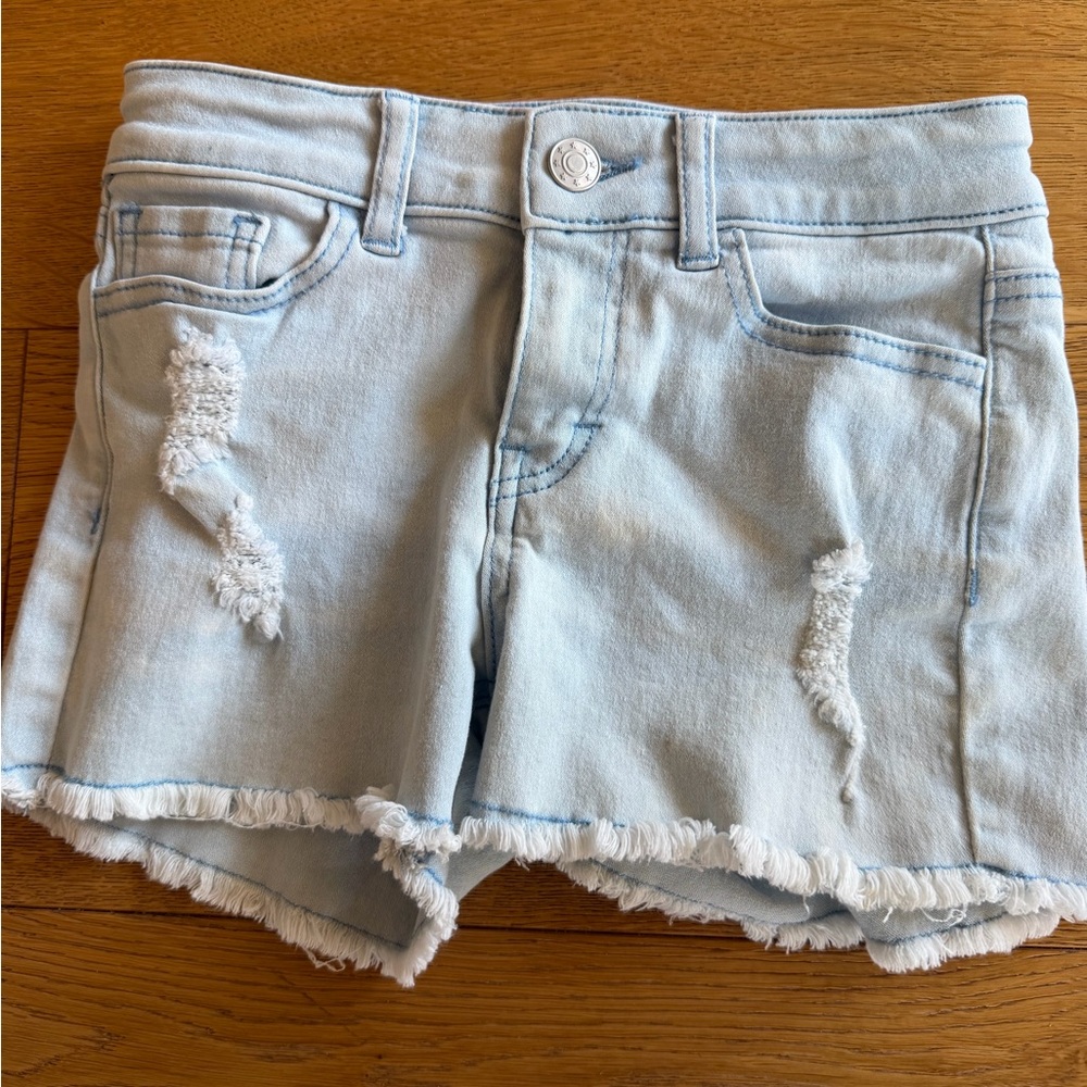fabkids Light Blue Distressed Frayed Denim Shorts